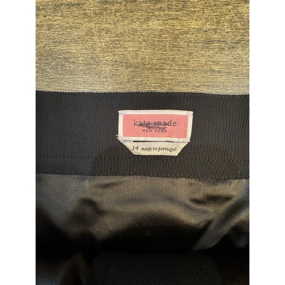 Kate Spade Mainline Colorblock Mini‎ Skirt Size 14 Black Button Lined - Picture 5 of 10